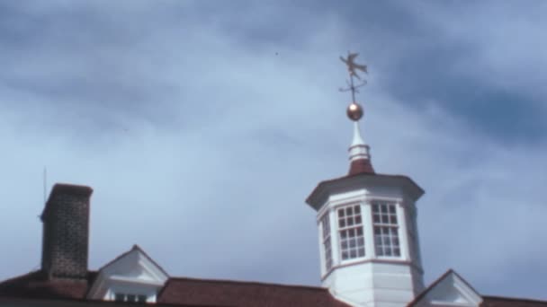 Mount Vernon George Washington Mansion Cupola 1970 Νοσταλγικό Βίντεο Κοντινό — Αρχείο Βίντεο