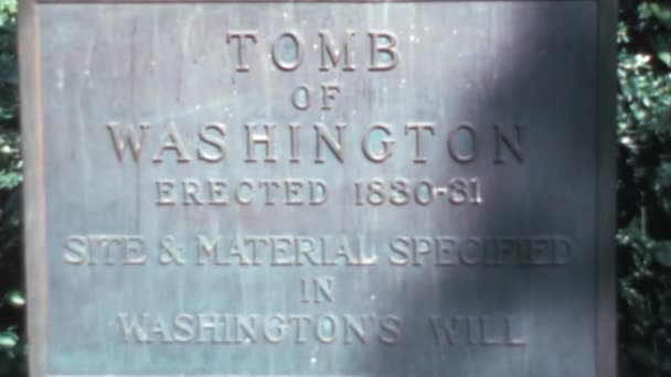 Tombstone George Washington Tomb Mount Vernon Fermer Vue Statique Inscription — Video