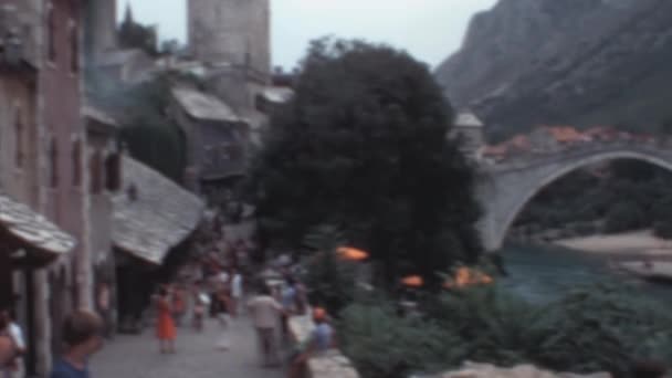 Ponte Vecchio Mostar Video Storico Stari Più Distrutti Nel 1993 — Video Stock