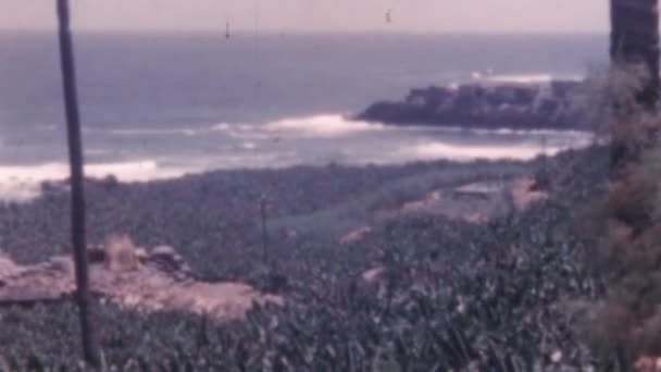 Gran Canaria Island Vintage Video 1950 Годов Солнечный Вид Морские — стоковое видео