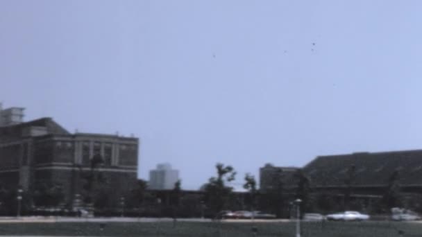 Memorial Stadium Basketball Dome Arena Urbana Champaign Illinois 1960S Archival — Vídeos de Stock
