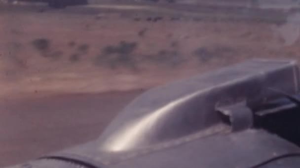Взлет Высоты Птичьего Полета Аэропорт Гран Канария 1950 Годах Закрытие — стоковое видео