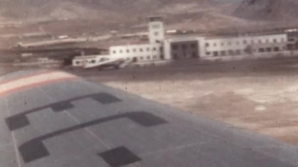 Letadlo Vzlétnout Pohledu Cestujících Pov Ročník Záběry 1950 Gran Canaria — Stock video