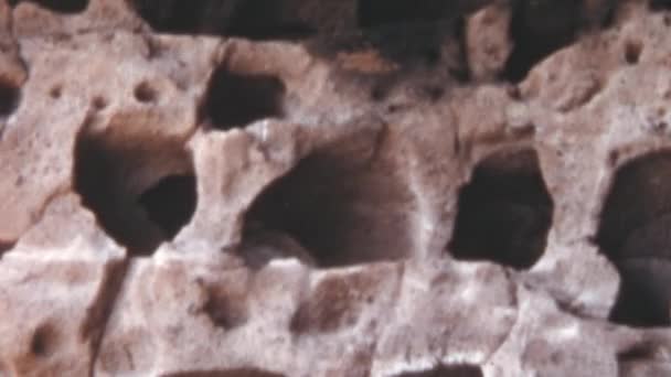 Grotte Valeron Gran Canaria Dettagli Delle Cavità Scavate Nella Roccia — Video Stock