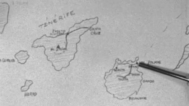 카나리아 빈티지 화이트 그려진 카리아에서 산타크루스데 테네리페로 1950 대의호 크루즈 — 비디오