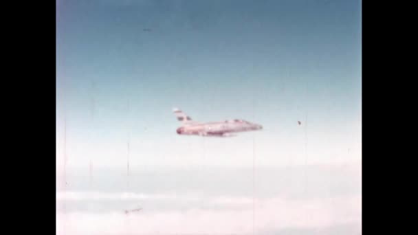 Североамериканские Истребители 100 Super Sabre 1950 Годов Ввс Сша Других — стоковое видео