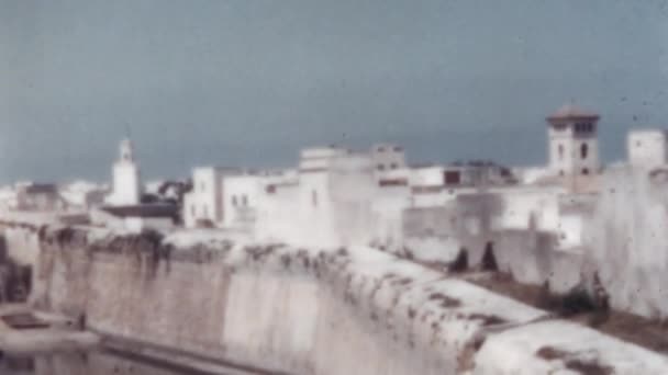 Las Antiguas Murallas Ciudad Histórica Fortaleza Portuguesa Jadida Marruecos Detalle — Vídeo de stock