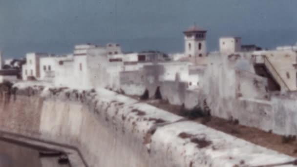 Murallas Ciudad Vieja Histórica Ciudad Fortaleza Portuguesa Jadida Marruecos Detalle — Vídeo de stock