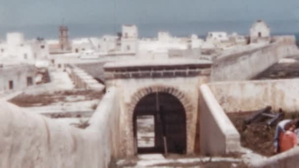 Muralla Alrededor Ciudad Fortificada Portuguesa Mazagan Patrimonio Humanidad Por Unesco — Vídeo de stock