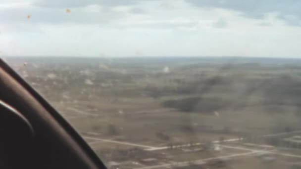 Flygvy Genom Flygplansfönstret Fångar Neenah Wisconsin Liten Stad Charm Där — Stockvideo