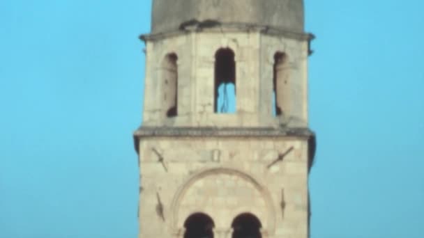 Detalhes Campanário Igreja Franciscana Mosteiro Cidade Velha Cidade Dubrovnik Croácia — Vídeo de Stock