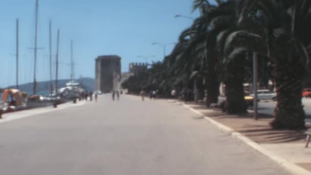 Tapasztalja Meg Split Horvátország Vonzerejét Melyet 1970 Évekbeli Felvételek Rögzítenek — Stock videók