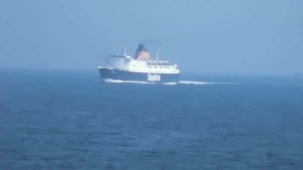 Antiguo Ferry Sealink Viajando Través Del Canal Inglés Día Niebla — Vídeos de Stock