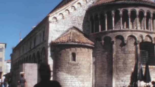 Kościół Rzymskokatolicki Chryzogonusa Zadarze Była Jugosławia Teraz Chorwacja Archiwalne Nagrania — Wideo stockowe