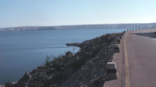 Droga Cliffside Wzdłuż Skalistego Wybrzeża Dalmacji Novsko Zdrilo Adriatyk Koło — Wideo stockowe