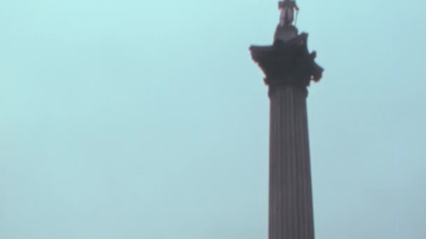 Historische Jaren Zeventig Beelden Van Nelsons Column Trafalgar Square Londen — Stockvideo
