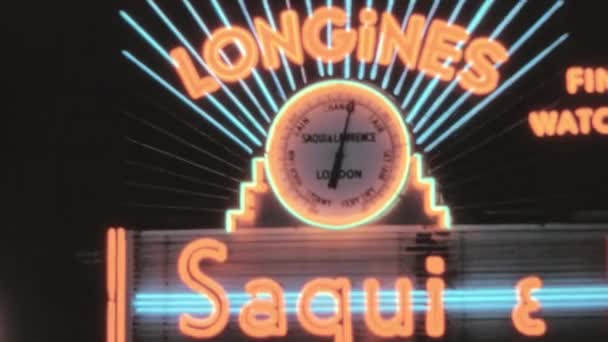 Illuminated Store Signs Piccadilly Circus 1970S Were Unique Iconic Part — Stock Video