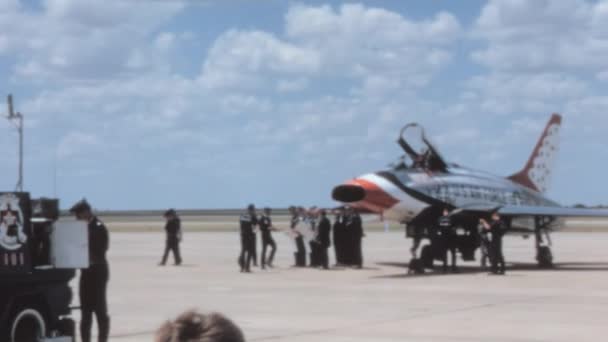 North American 100 Super Sabre United States Air Force Usaf — Stock Video