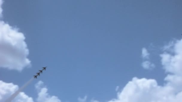 Noord Amerikaanse 100 Super Sabre Amerikaanse Luchtmacht Usaf Thunderbirds Demonstratie — Stockvideo