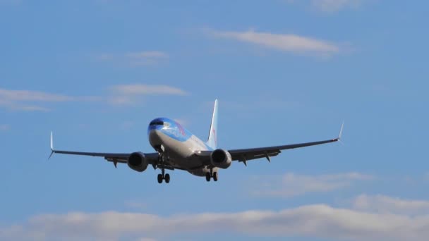 Primo Piano Estremo Boeing 737 Max Jay Tui Airlines Contro — Video Stock