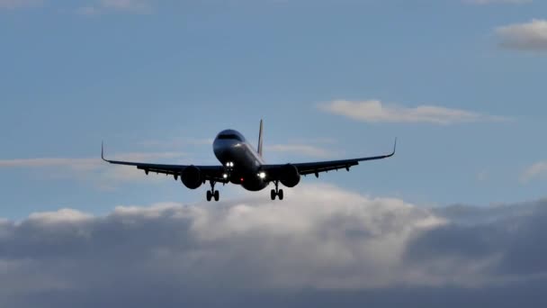 Gran Canaria Október 2021 Utas Kereskedelmi Repülőgép Közel Égen Nemzetközi — Stock videók