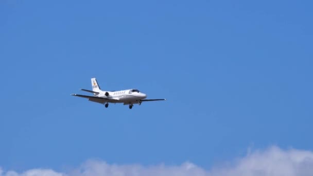 Гран Канария Испания Октября 2021 Легкий Корпоративный Реактивный Самолет Cessna — стоковое видео