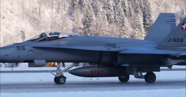 Meiringen Svizzera Gennaio 2023 Primo Piano Della Swiss Air Force — Video Stock