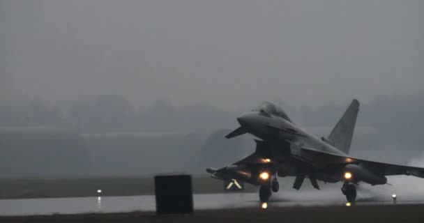 Istrana Talya Aralık 2023 Modern Savunma Uçakları Sel Basmış Bir — Stok video
