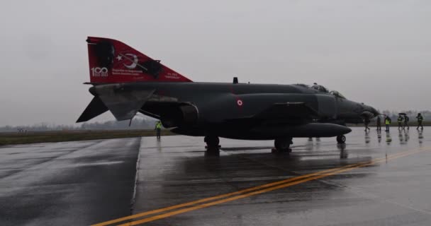 Avion Combat Des Années 1960 Avec Une Queue Fête Pour — Video