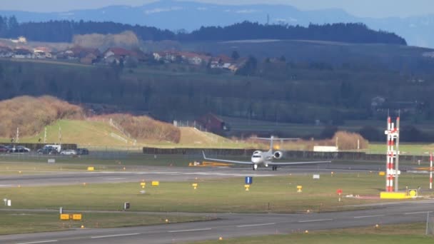 Payerne Schweiz Januar 2024 Großzügige Flugzeuge Für Die Wohlhabenden Starten — Stockvideo