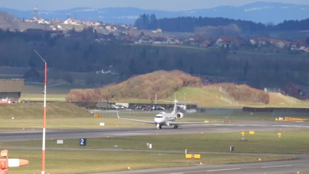Payerne Switzerland January 2024 Spellbinding Slow Motion Sequence Contemporary Jet — Stock Video