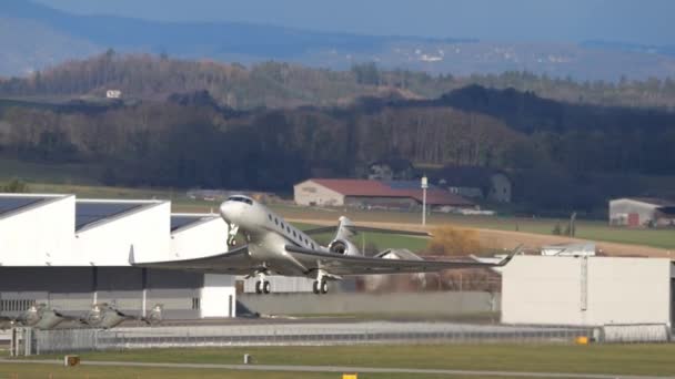Payerne Suiza Enero 2024 Elegancia Aeronáutica Avión Privado Lujo Última — Vídeo de stock