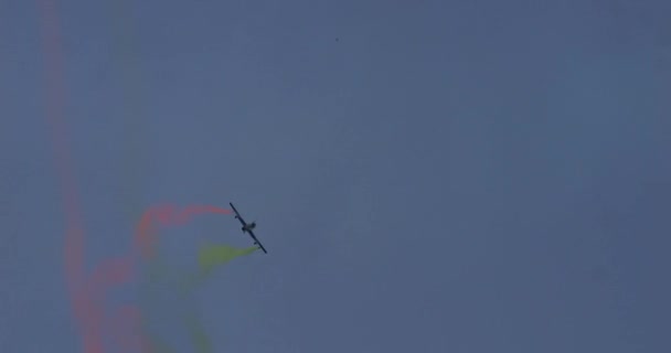 Montagnana Talya Ekim 2023 Uçak Modeli Havada Nefes Kesici Akrobatik — Stok video