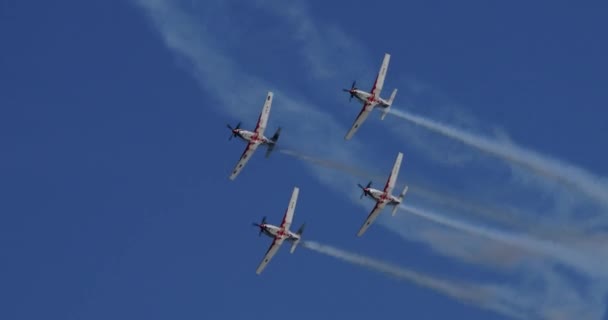 Pula Croatia Maret 2024 Pilot Memerintahkan Pesawat Mereka Dengan Pengendali — Stok Video