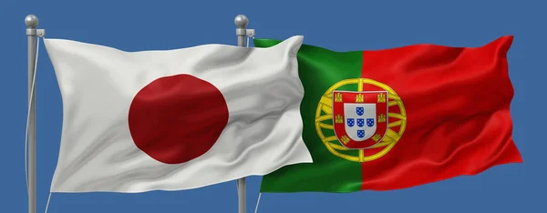 Bandiere Giappone Portogallo — Foto Stock