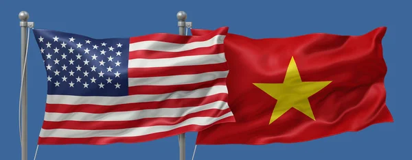 US vs Vietnam flags banner