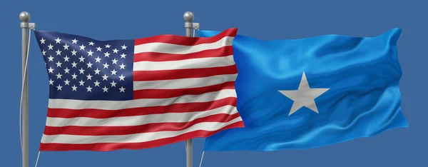 US vs Somalia flags banner