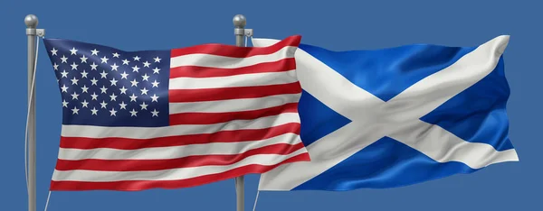 US vs Scotland flags banner