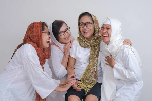 Portrait Femmes Asiatiques Réunissant Pour Célébrer Les Vacances Ramadan — Photo