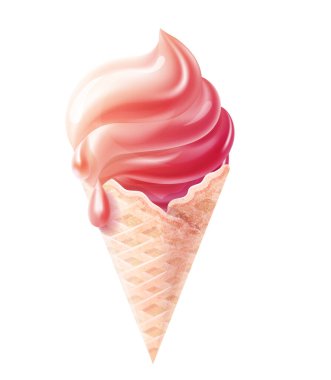 Gerçekçi dondurma tatlısı 3 boyutlu çikolata.