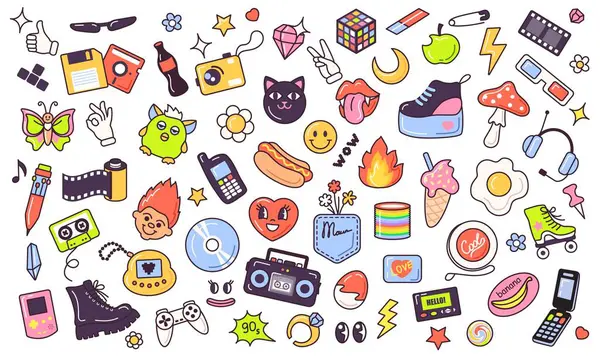 Komik retro 90 'lar etiketleri