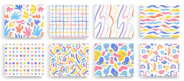 Pastel renksiz desen koleksiyonu, modern soyut biçim.