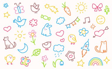 Çocuklar için renkli karalama arkaplanı