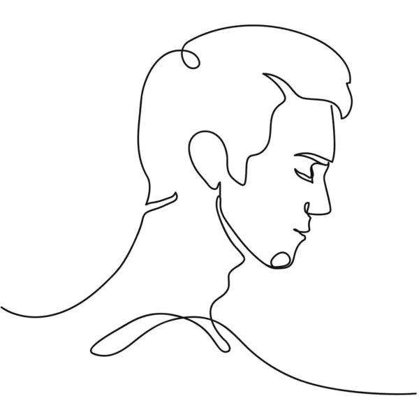 Bir adamın profil portresi, bir çizgi çizimi