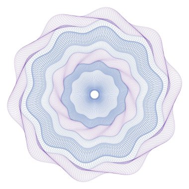 Filigran loncası. Filigran deseni, filigran banknot deseni. Banknotlar lonca hatlarını, desenleri, güvenli dalgaları ve pasaport kağıtlarını kontrol ediyor. Para birimi banknotu Guilloche, güvenlik sertifikası filigran arka planı