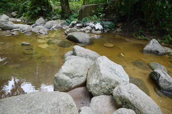 stock image a beautiful view of an amazing waterfall in the forest at Chonburi Thailand