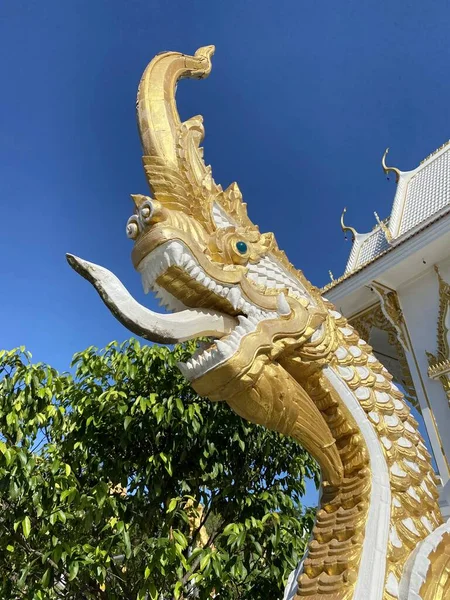 Dragón Oro Templo Ciudad Tailandia — Foto de Stock