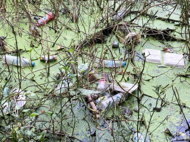 Tayland kanalında çöp.