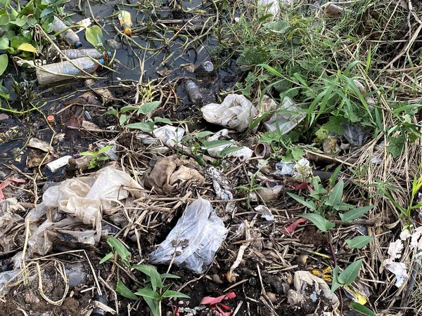 Müll Auf Kanal Thailand — Stockfoto
