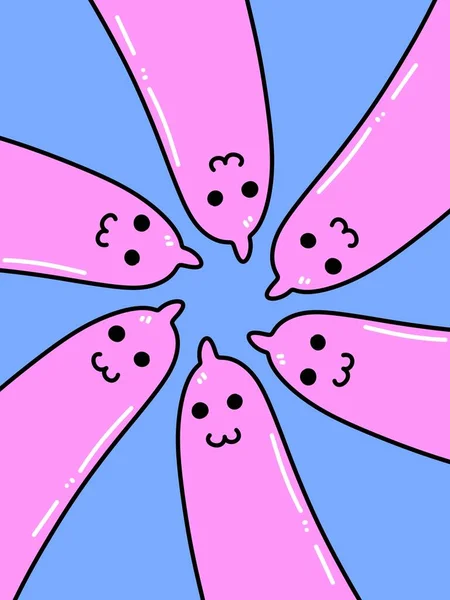 Cute Condom Cartoon Blue Background — Stock Photo, Image